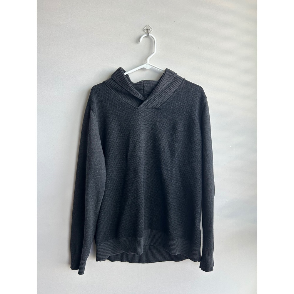 Marc Anthony Charcoal Grey Shawl Collar Sweater Mens XL